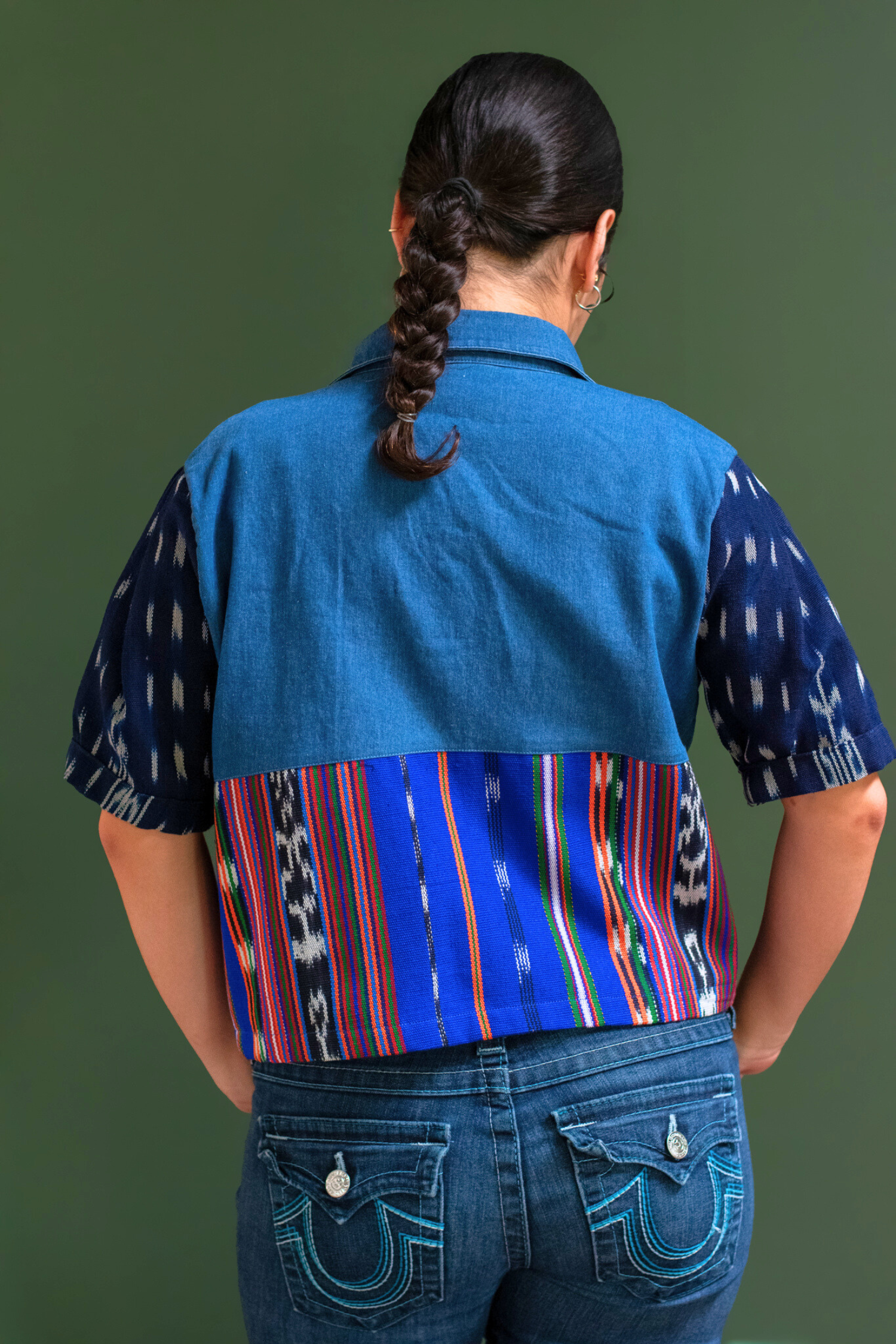 Renacer Denim Cropped Top