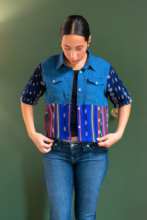 Renacer Denim Cropped Top