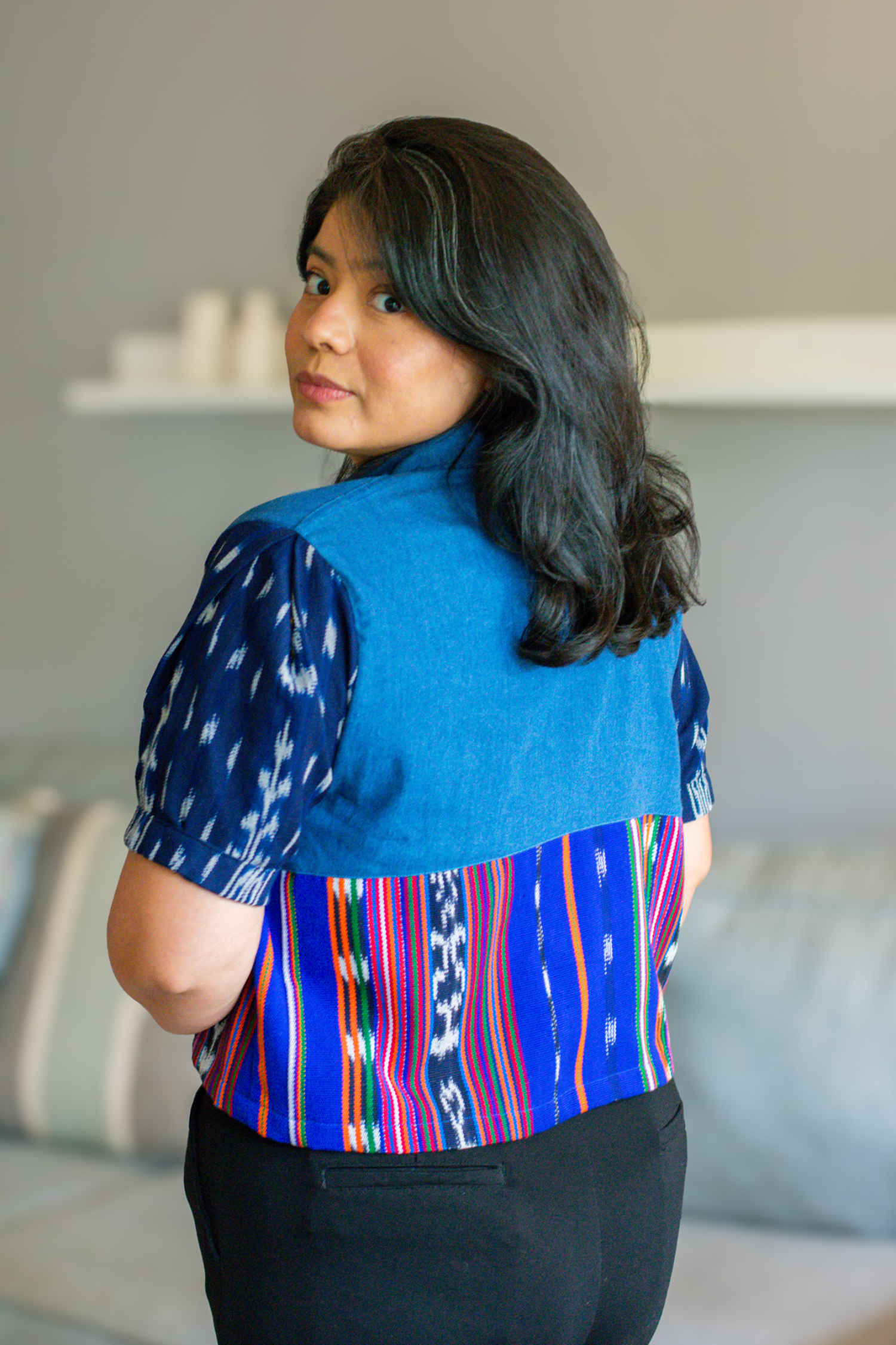 Renacer Denim Cropped Top