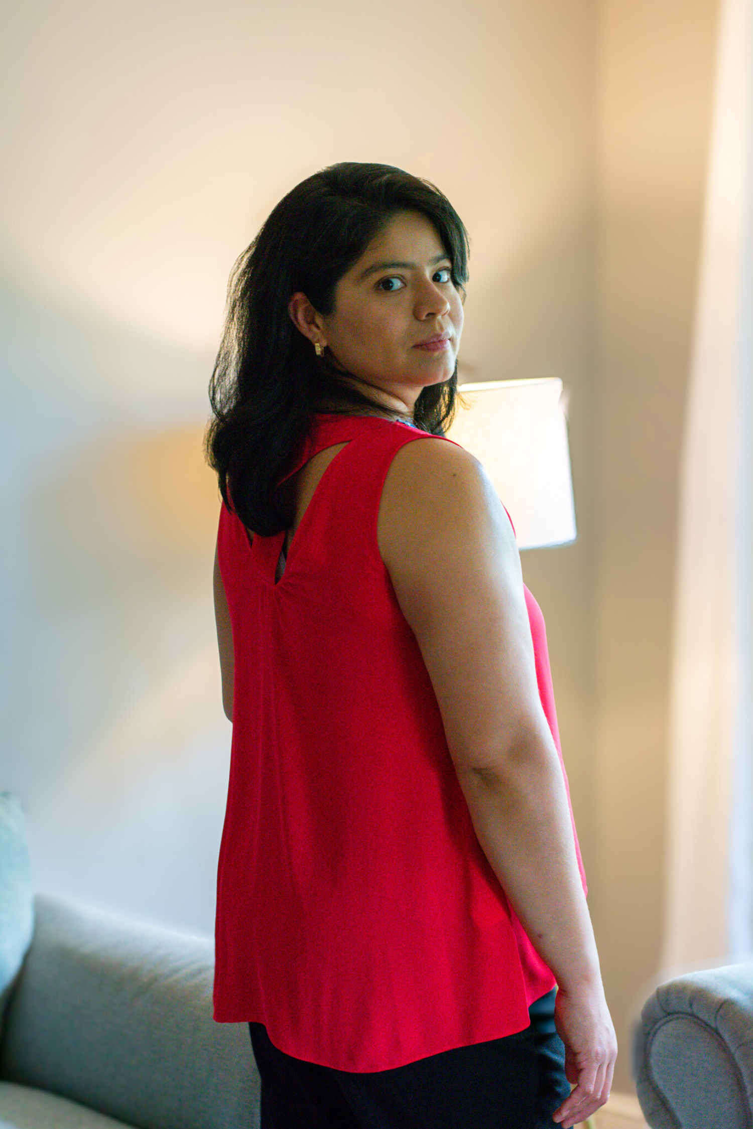 Coral Flowy Blouse