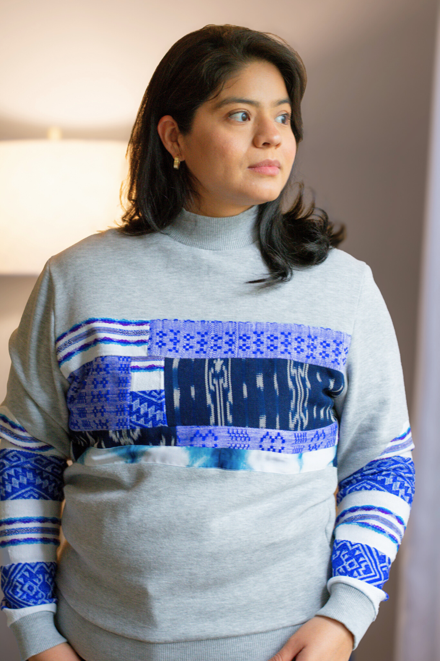 Armonía Blue Patchwork Sweater