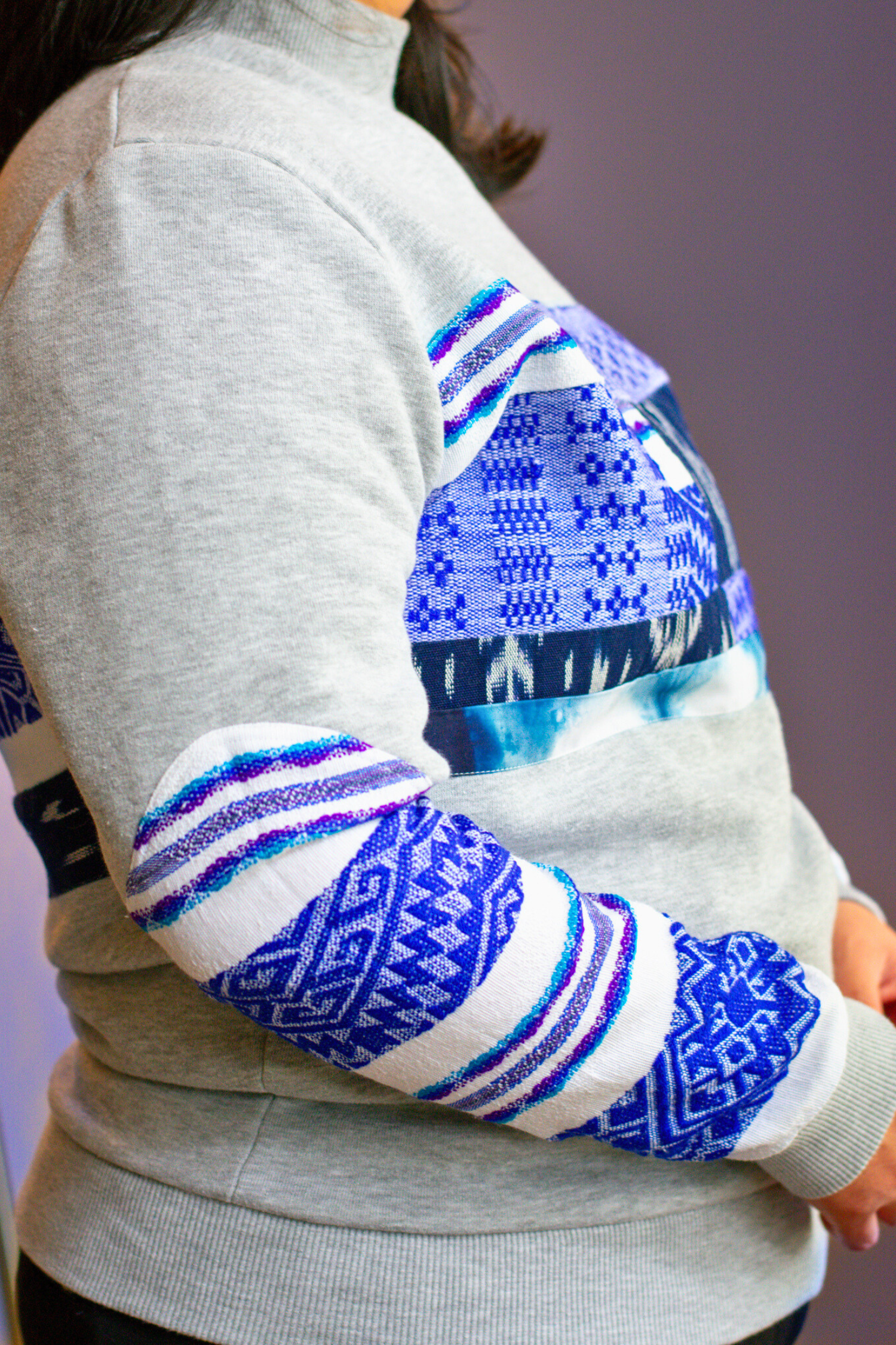 Armonía Blue Patchwork Sweater