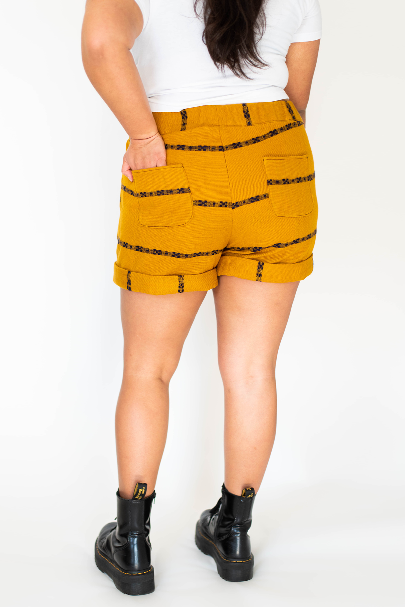 Yellow hot sale plaid shorts